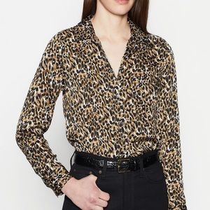 Equipment Brett Slim Blouse Leopard Print